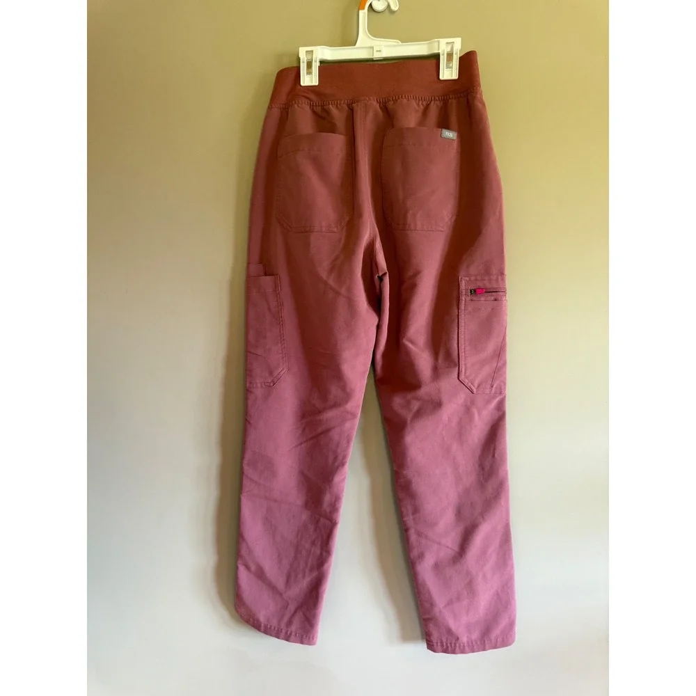 FIGS Technical Collection Scrub Set Mauve V-Neck Top XS Cargo Pants Small Petite